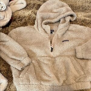 Patagonia Kids Fleece Hoodie in Cream